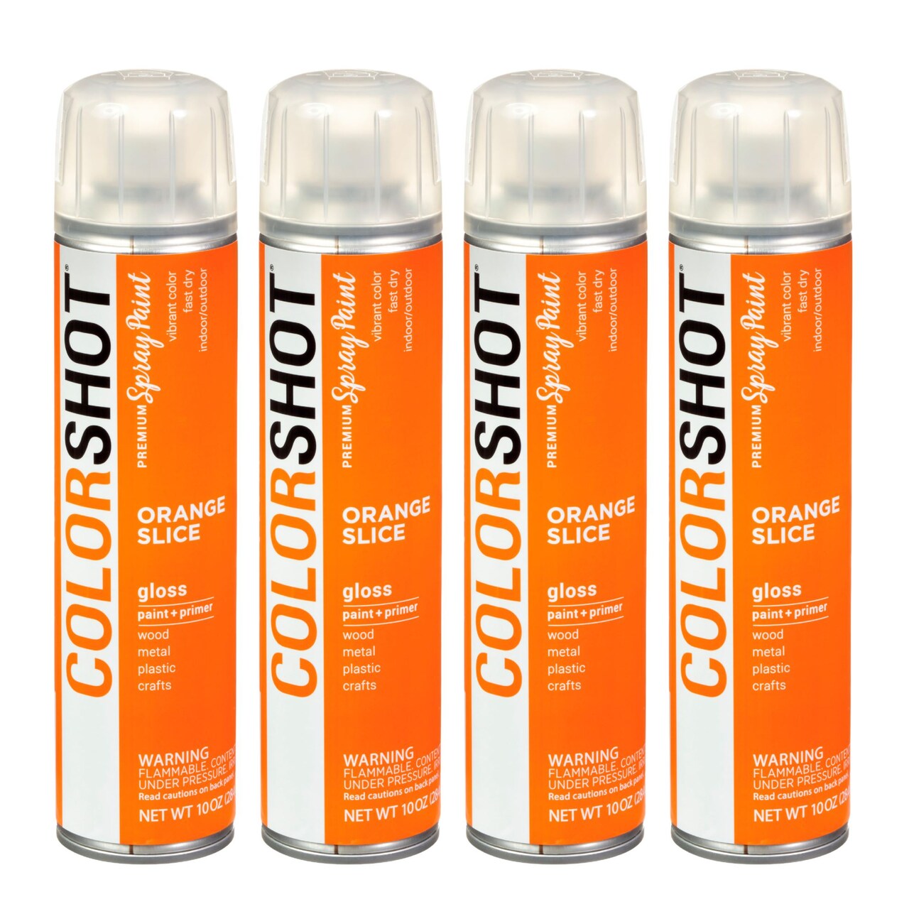 COLORSHOT Gloss Spray Paint Orange Slice (Orange) 10 oz. 4 Pack